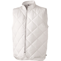 Gilet matelassé blanc col Mao Gilet matelassé blanc col Mao
