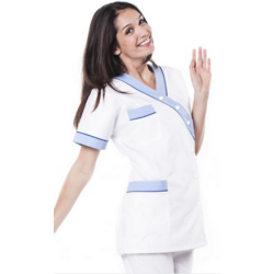 Tunique Femme MC Timme Liseré Ciel Tunique Femme MC Timme Liseré Ciel