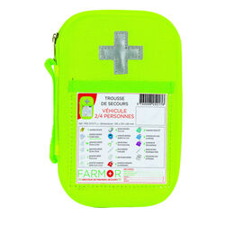 Trousse secours fluo V&Eacute;HICULE 2/4 PERSONNES SENAS